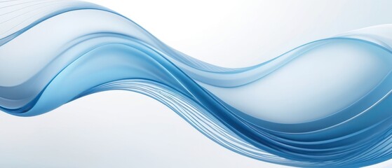 Fototapeta premium Abstract blue and white wave design with smooth flowing lines and gradient shades. Perfect for modern and minimalist backgrounds.