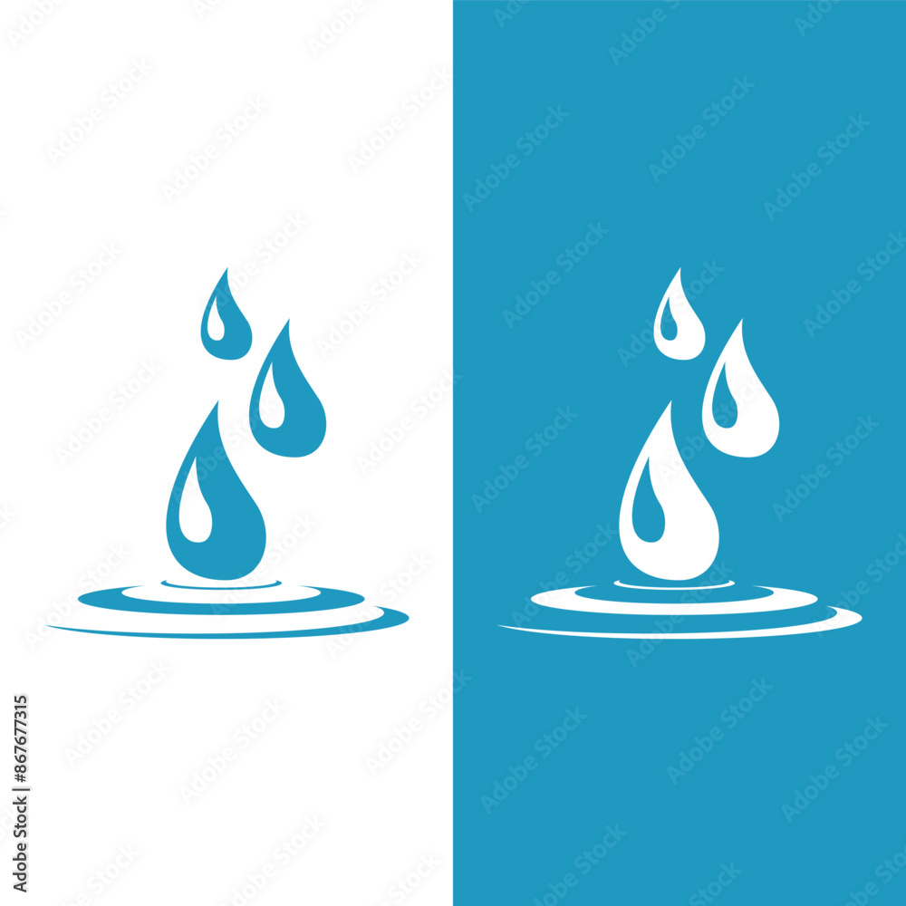 Canvas Prints Blue water drop vector logo icon