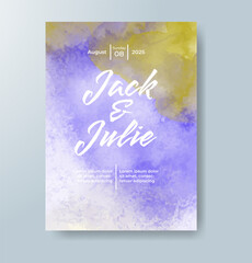 Watercolor Minimal Card. Classic Vector Design Cards. Wedding Abstract Background Invitation Art Template. Set of Creative Illustrations for Brochure, Cover Design. Minimalistic Watercolor Artwork.