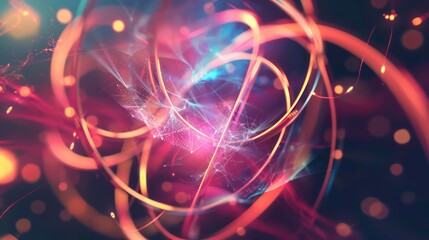 Modern abstract illustration of quantum physics. Generative AI