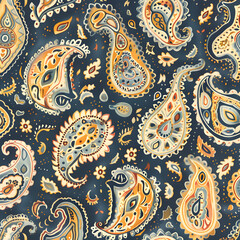 Paisley pattern with swirling shapes and intricate designs for a bohemian vibe