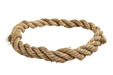 Obraz premium Close-up shot of a thick, twisted rope, isolated on a transparent background. showcasing its texture and fibrous material.