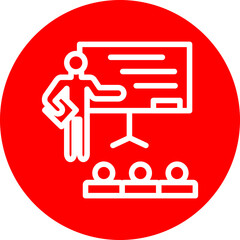 Teaching Vector Line White Circle Red