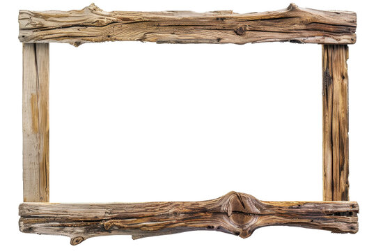 Rustic wooden frame with natural texture, perfect for art, photography, or home decor projects. Empty space in the middle for customization.