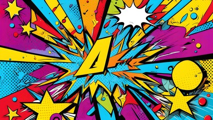 A comic book style drawing of two explosions with a red circle in the middle