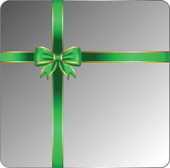 Green Beautiful  bow with crosswise ribbons 