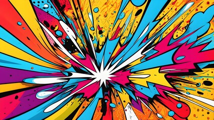 Obraz premium A colorful explosion with a lot of different colors and shapes