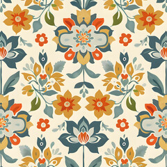 Retro pattern with vintage-inspired colors and playful motifs for a nostalgic feel