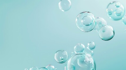 The image features air bubbles floating in a light blue background with ample space. Generative AI