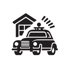 Car Silhouette Icon Isolated in White Background