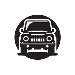 Car Silhouette Icon Isolated in White Background