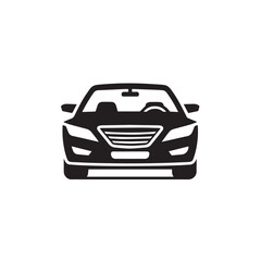 Obraz premium Car Silhouette Icon Isolated in White Background