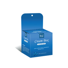 Creambox Packaging dieline template Size 4x4x4 inch,Vector design