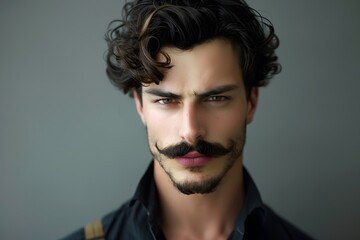 Obraz premium Beautiful man with mustaches