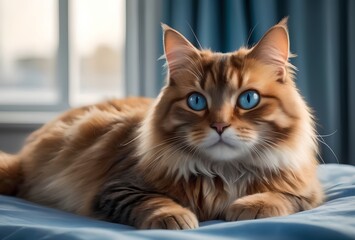 Fototapeta premium cat lies in bed in hospital, hospital ward