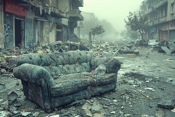 natural disaster in the city professional advertising food photography