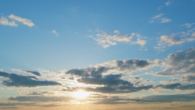 Different shades and light tones. Bright multicolored sky-cloud background. Nature background. Timelapse.