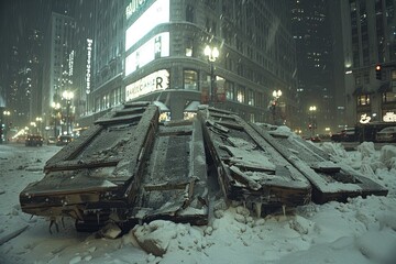 natural disaster in the city professional advertising food photography