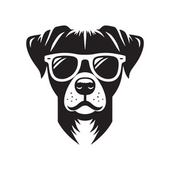 a dog wearing sunglasses silhouette vector