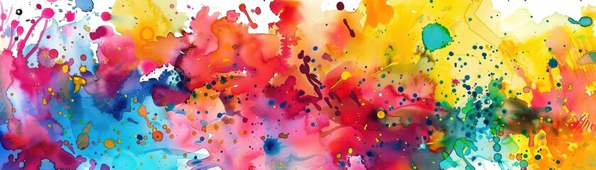 Watercolor illustration of a pop art-inspired carnival scene, blending vibrant colors, dynamic patterns, and playful elements to create a lively and festive atmosphere