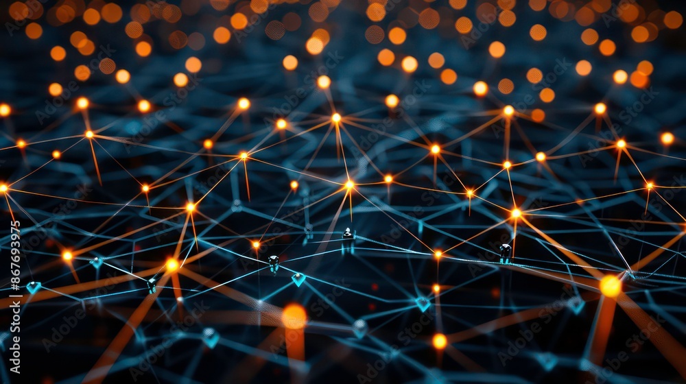 Poster transforming big data through digital networking, innovation of next generation technology. generati