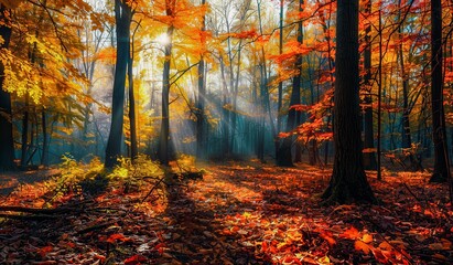 A forest with trees that are full of leaves