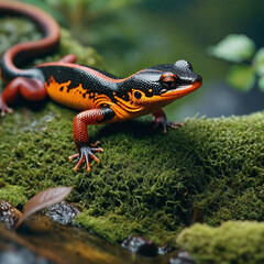 Obraz premium frog on the rocks. Generative AI.