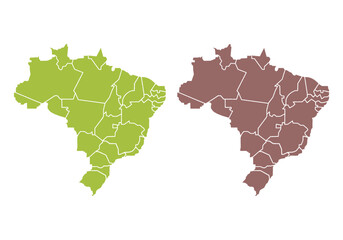 Mapa verde y rojo de Brasil © Gabrieuskal
