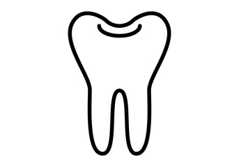 Icono negro de diente o muela