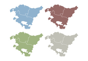 Mapa azul, rojo, verde y gris de País Vasco © Gabrieuskal