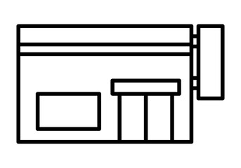 Icono negro de tienda o establecimiento comercial