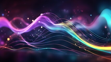 Obraz premium A colorful wave with a lot of sparkles and dots