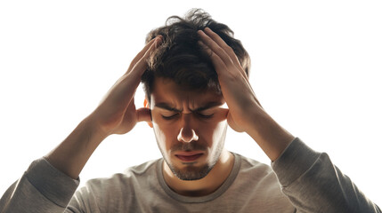 man with headache isolated