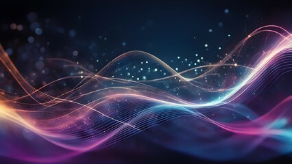 A colorful wave with a lot of sparkles and dots