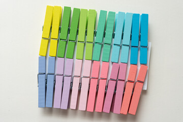 colorful wooden clothespins
