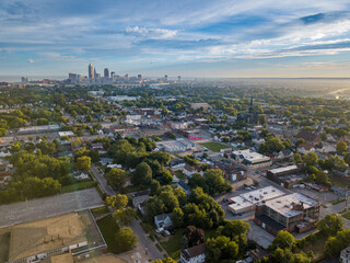 Cleveland aerial skyline