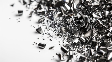 Symmetrical magnetic metal shavings on a white background