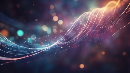 Obraz premium A colorful wave of light is shown in the image
