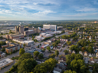 Cleveland aerial skyline