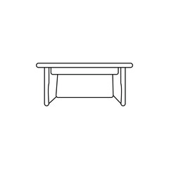 Table line art  on a white background