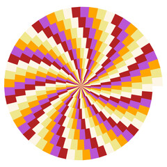 An abstract retro psychedelic spiral shape design element.