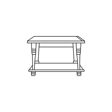 recommend clip art: Table line art  on a white background