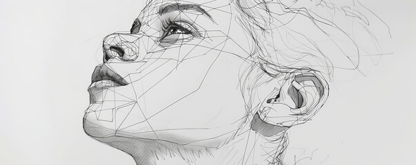Fototapeta premium A line drawing that captures the essence of a subject with simple strokes.