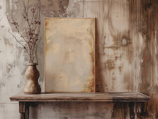 Mockup of paintings in a beautiful interior. In the room there are chairs, vases and additional items to improve life.