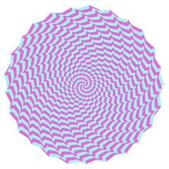 An abstract retro psychedelic spiral shape design element.