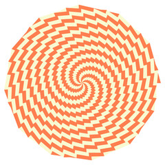 An abstract retro psychedelic spiral shape design element.