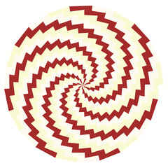 An abstract retro psychedelic spiral shape design element.