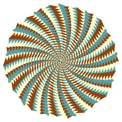 An abstract retro psychedelic spiral shape design element.