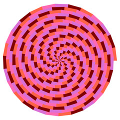 An abstract retro psychedelic spiral shape design element.