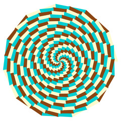 An abstract retro psychedelic spiral shape design element.